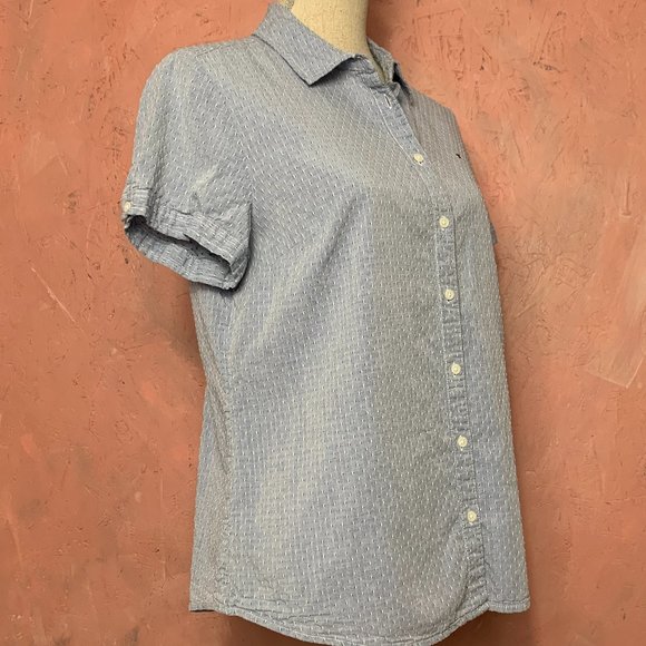 Women's Tommy Hilfiger Denim Short Sleeve Button-Down/Denim Collared Shirt Women - Picture 3 of 8